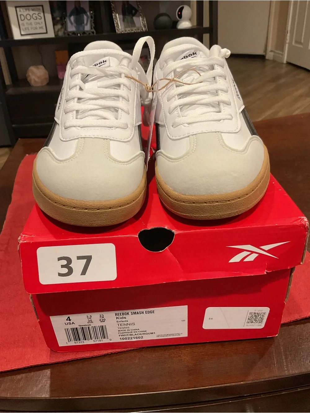Reebok White Sneakers with Gum Outsole